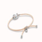 Salmon cord bracelet with a pearl